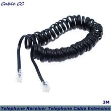 Телефонный приемник, телефонный кабель, Удлинительный шнур, изогнутый кабель, спиральный рандомный провод, вилка RJ10, 2 м, 3 м 2024 - купить недорого