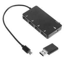 Cable adaptador de carga de corriente para teléfono inteligente y tableta, Hub de 4 puertos Micro USB OTG 2024 - compra barato