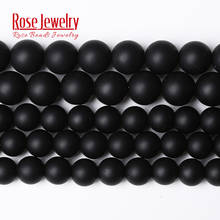 Wholesale Polish Matte Black Glass Crystal Round Loose Beads 15" Strand 4 6 8 10 12 14 MM Pick Size For Jewelry Making Bracelet 2024 - buy cheap