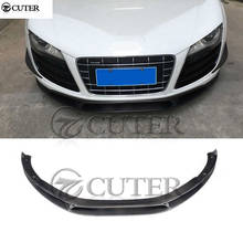 R8 de fibra de carbono amortecedor dianteiro spoiler frente do carro difusor divisor para audi r8 v10 plus kit corpo 08-14 2024 - compre barato