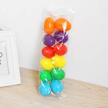 12pcs 4*6cm Easter Eggs Open Plastic Eggshell Party Decoration Diy Gifts Creative Easter Gift Random Color 2024 - buy cheap