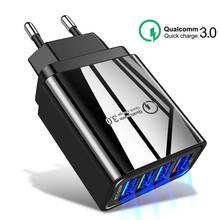 USB 4 Ports Wall Charger QC3.0 5V 3A Phone Fast Charger US/EU/UK Plug Quick Charge Mobile Phone Charger for Home Office Travel 2024 - buy cheap