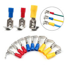 Piggyback Insulated Crimp Spade 6.3mm Terminal Piggy Back Wire Cable Connector Red Blue Yellow 2024 - buy cheap