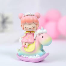 Resin Prince Princess Baby Horse Decoration Happy Birthday Cake Topper Kid Wedding Party Supplies Pink Love Gifts 2024 - buy cheap