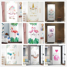 Flamingo Self-adhesive PVC Wallpaper Cute Cartoon Animal Refrigerator Door sticker Home Decoration Waterproof Poster Mural Decal 2024 - buy cheap