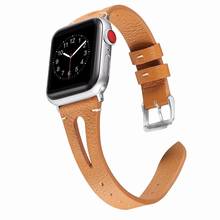 Ремешок для Apple Watch 38 мм 42 мм кожаный браслет ремешок для iWatch серии 5 4 3 2 1 40 мм 44 мм кожаный ремешок аксессуары для часов 2024 - купить недорого