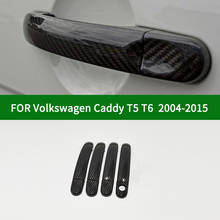 Para 2003-2015 volkswagen vw caddy t5 t6 terceira geração caravelle carro 2/4 maçaneta da porta capa, padrão de fibra de carbono capa guarnição 2024 - compre barato