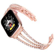 Women Diamond Watch Band For Apple Watch 38mm 42mm 40mm 44mm For iWatch Series 6 SE 5 4 3 2 1 Stainless Steel Sport Bracelet 2024 - buy cheap