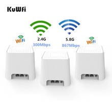 KuWFi Wireless Gigabit Mesh Wifi Router Dual-band 2.4/5Ghz AC1200  Whole Home WiFi Mesh System Gigabit WI-FI Repeater Router 2024 - buy cheap