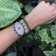 Bluestar 2021 pulseiras de olho turco miyuki, braceletes com miçangas artesanais, joias de cristal da moda, miyuki, pulseira 2024 - compre barato