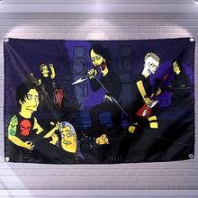 Rock and roll band pôsteres de música, arte de impressão de alta qualidade, faixa de lona com quatro buracos, bandeira de fundo de parede, decoração de casa r 2024 - compre barato