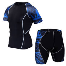 Men's Compression Running Set Sport Clothing Tracksuit Sport Suit Tight Legging Shirt Pant Man Sportwear Training Jogging Set 2024 - buy cheap