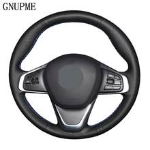 Capa de volante de carro costurada à mão para bmw, couro genuíno, preto, faça você mesmo, 220i, marcha, xe 2024 - compre barato