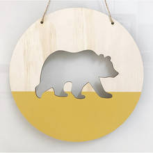 Nordic Wood Chip Polar Bear Wall Hangings Children Kids Room Decoration Banner Garland Nursery Home Decor Crafts Photo Props 2024 - buy cheap