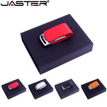 JASTER-Pendrive de cuero, unidad flash USB 2,0, 4GB, 8GB, 16GB, 32GB, con caja de regalo negra 2024 - compra barato