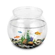 Аквариум для рыбы маленький, супербелая прозрачная пластиковая круглая аквариум для рыбы, для гостиной, рабочего стола, с защитой от падения, Золотая Рыба 2024 - купить недорого
