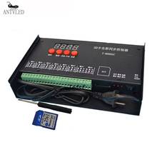 T-8000AC SD карты RGB Led контроллер для WS2812B Подсветка: Светодиодная лента, полный цвет выход 8 портов AC220V входного сигнала контроллера 2024 - купить недорого
