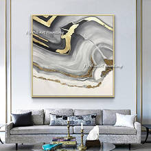 100% Handmade Oil painting Abstract  Beige Beach Sea Waves Marble  Canvas Painting Wall Art for Modern Home Cuadros Decor 2024 - buy cheap