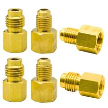 6 Pcs 6015 R134A Brass Refrigerant Tank Adapter to R12 Fitting Adapter 1/2 Female 1/4 Male Flare Spool Adapter 2024 - buy cheap