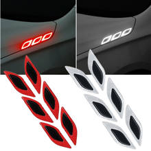 6Pcs/Set Carbon Fiber Car Sticker Car Accessories Warning Decal Reflective Strips Decal Sticker For Car External Decoration 2024 - buy cheap