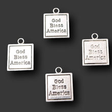 10pcs Silver Plated God Bless America Tags Pendants Bracelet Earrings Accessories DIY Charms For Jewelry Crafts Making 18*15mm 2024 - buy cheap