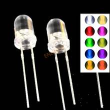 Diodo LED redondo amarillo de 3mm, 3mm de CC, 2V, 20mA, agujero pasante, lámpara de diodo emisor componentes para DIY, 100 unids/lote 2024 - compra barato