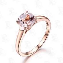 New Luxury Rose Gold Round Morganite Ring for Women Adjustable Ring Korean Fashion Jewelry Accessories Romantic Valentine's Gift 2024 - buy cheap