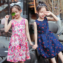 2022 Summer New Dress for Girls Sleeveless Floral Printed Clothing Vestido Cute Children Daily Princess Party Dresses 2-16 Years 2024 - buy cheap
