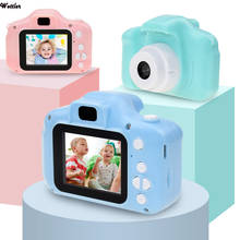 Заряжаемая цифровая мини-камера, 2-дюймовый HD экран, Детская мультяшная Милая камера, игрушки, реквизит для фотосъемки на открытом воздухе для ребенка, подарок на день рождения 2024 - купить недорого