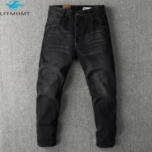 Men High Quality Black Denim Original Jeans Winter Fall Thick Amekaji American Casual Wear Vintage Straight Cowboy Trousers Male 2024 - buy cheap