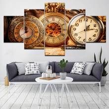 Decoración de boda Vintage geométrica, impresión HD para el hogar, 5 Juegos, reloj de bolsillo, póster de lona, imágenes modulares, ilustraciones, pintura en aerosol 2024 - compra barato