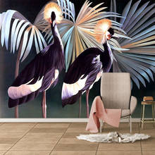 Criativo moderno tropical floresta tropical planta pássaros papel de parede 3d sala de estar sofá tv quarto decoração da casa 3d auto-adesivo adesivos 2024 - compre barato