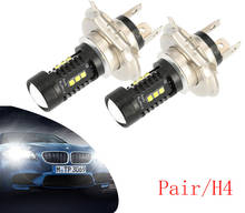 2 pces carro h4 9003 hb2 6000k hi/lo feixe 60w 1900lm luz de nevoeiro lâmpada de condução branca para carros 2024 - compre barato