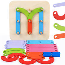 Imaginação de madeira do bebê brinquedos educativos criativo colorido forma geométrica coluna conjunto digital/letras/animal quebra-cabeça brinquedos 679481 2024 - compre barato