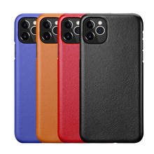 Capa de celular de couro legítimo original, oficial para iphone 11, à prova de choque, 11 pro, capa dura, para iphone x xr funda xs max 2024 - compre barato