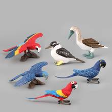 Simulação mini papagaio pássaro figura modelo animal estatueta casa decoração em miniatura fada jardim acessórios de decoração moderna estátua 2024 - compre barato