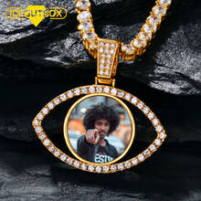 ICEOUTBOX Custom Photos Fashion Evil Eye Necklace Pendant CZ Stone Special Design For Women Men Hip Hop Memory Fashion Jewelry 2024 - buy cheap