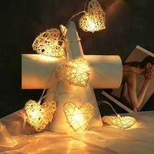 10/20/40 LED Love Heart Wedding String Fairy Light Rattan Moon Garland lamp for Christmas Party Wedding Garden decoration 2024 - buy cheap