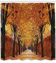 Autumn Shower Curtain Pathway in the Woods Print for Bathroom 2024 - buy cheap