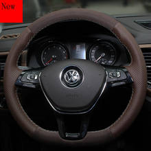 Hand-stitched Leather Suede Car Steering Wheel Cover for Volkswagen  Tiguan L Sharan Touareg Teramont  Car Accessories 2024 - buy cheap