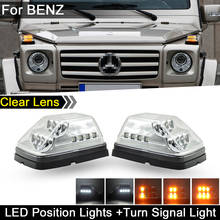 Luz LED de esquina y ala delantera para Benz Clase G W463, G500, G55, AMG, G550, lente transparente, intermitente ámbar dinámico, luces de posición 2024 - compra barato