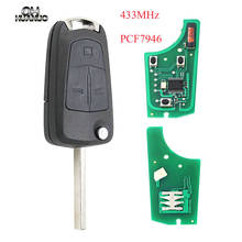 Chave remota compatível com vauxhall opel vectra c 2004-2010, chave dobrável para carro 2002 mhz, 3 botões, chip pcf7946 hu100 2024 - compre barato