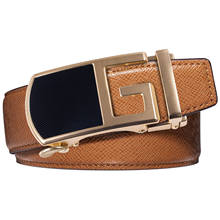 Fashion Genuine Leather Belt For Men High Quality Orange Cowhide Automatic Buckle Belts Men's Gift Box Set Waist Belt DiBanGu 2024 - buy cheap