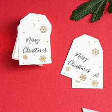 50pcs/lot White Christmas Paper Tags Luggage Wedding Note Paper Labels Packaging Gift Price Hang Tag Merry Christmas Card Rope 2024 - buy cheap