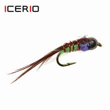 ICERIO 8PCS Pheasant Tail Tungsten Bead Head Nymph Trout Fishing Fly Lures #14 2024 - buy cheap