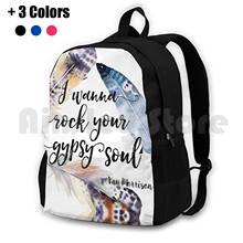 Gypsy Soul-Into The Mystic Lyrics Outdoor Hiking Backpack Waterproof Camping Travel Van Morrison Into The Mystic Feathers Gypsy 2024 - buy cheap