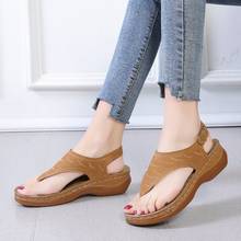 Sandálias femininas de verão, com clipe de dedo, fivela plataforma, casual, para mulheres, sapatos de praia, roma, tamanhos 35-43, novo, 2021 2024 - compre barato