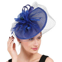 Elegant Ladies Occasion Net Hair Fascinators Hats Headband Women Chic Mesh Chapeau Cap Imitation Sinamay Fashion Chic Headpiece 2024 - buy cheap