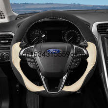 DIY Steering Wheel Cover Custom Fit For Ford Focus Kuga Edge Mondeo Taurus Accessories 2024 - buy cheap