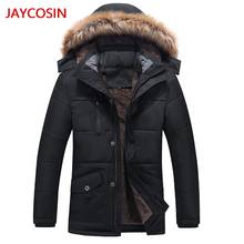 JAYCOSIN мужская зимняя куртка мужская зимняя средняя длина молния плюс размер утолщенная с капюшоном хлопковая Верхняя одежда Пальто L500912 2024 - купить недорого
